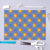 Blauw met zon tissuepapier (Craft)