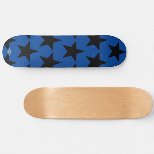 Blauw met zwarte sterren HAMbWG-skateboard Skateboard (Horizontaal)