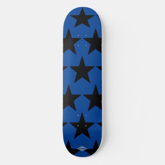 Blauw met zwarte sterren HAMbWG-skateboard Skateboard (Voorkant)
