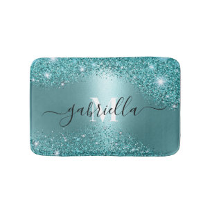 Blauw Metaal en Glitter Badmat