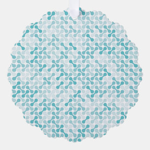 Blauw metabalpatroon ornament kaart