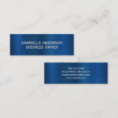 Blauw metalen achtergrond mini visitekaartje (Voorkant / Achterkant)