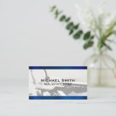 Blauw metalen toetsen achtergrond visitekaartje (Staand voorkant)