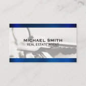 Blauw metalen toetsen achtergrond visitekaartje (Voorkant)