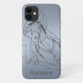 Blauw Metallic Barrel Racer II Case-Mate iPhone Case (Achterkant)
