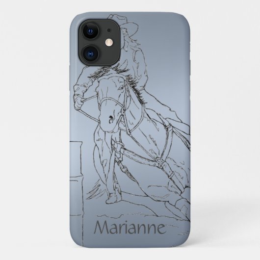 Blauw Metallic Barrel Racer II Case-Mate iPhone Case (Achterkant)