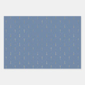 Blauw Metallic Gold Trident Zeemeermin onder het Z Inpakpapier Vel (Voorkant 2)