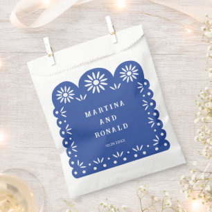 Blauw MEXICAANS PAPEL PICADO Bedankzakje