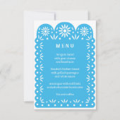 Blauw MEXICAANS PAPEL PICADO menu (Voorkant)