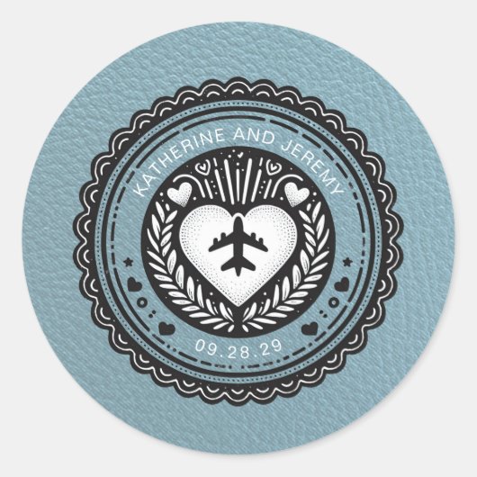 Blauw Mexicaans paspoort Ronde Sticker (Voorkant)