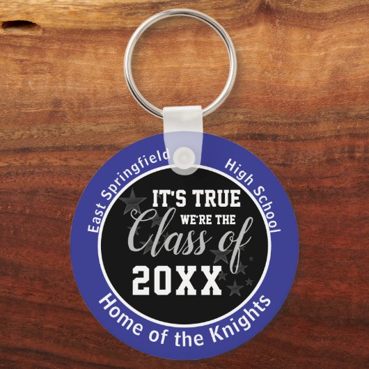 Blauw-middelbare school van 2023 sleutelhanger (Achterkant)