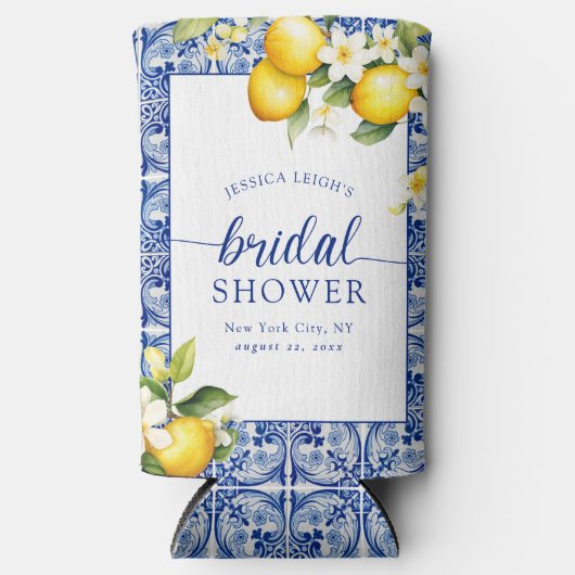 Blauw Middellandse Zee Citroenen Bruidsdouche (Voorkant)