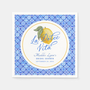 Blauw Middellandse Zee La Dolce Vita Bruiloft Fees Servet