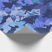 Blauw Midden-Eeuw 1950s silhouet vrouwen Cadeaupapier (Hoek)