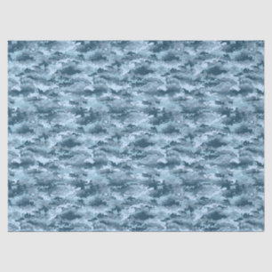 Blauw militair gepixelde camouflagepatroon tissuepapier