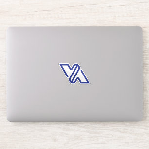 Blauw Minimaal Letter VA Klassiek Sticker