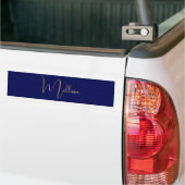 Blauw minimalistisch aangepaste naam bumpersticker (Op Truck)