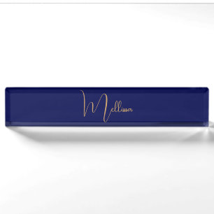 Blauw minimalistisch aangepaste naam naambordje