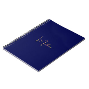 Blauw minimalistisch aangepaste naam  notitieboek