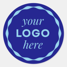 Blauw minimalistisch logo cirkel sticker