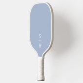 Blauw Minimalistisch Modern Monogram Pickleball Paddle (Links)