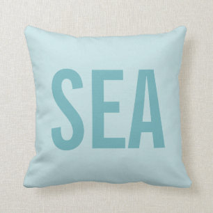 Blauw minimalistisch modern zee/strandkussens kussen