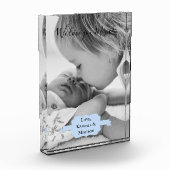 Blauw minimalistisch Moederdag fotoblok (Links)