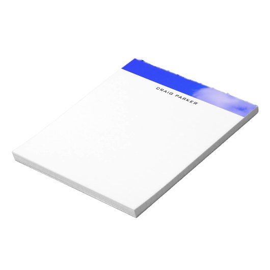 Blauw minimalistisch professioneel ontwerp notitieblok (Gedraaid)