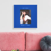 Blauw | Minimalistische aangepaste fototekst Canvas Afdruk (Insitu (Woonkamer))