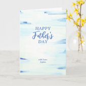 Blauw & Mint | Abstracte Kunst Gelukkige Vaderdag Kaart (Gele Bloem)