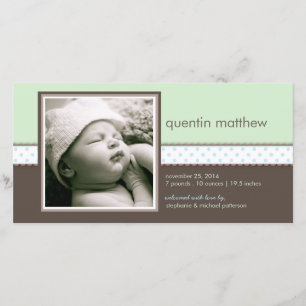 Blauw Mint Sweet Baby Boy Geboorteaankondiging Aankondiging
