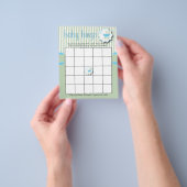 Blauw & Mintgroene Baby Buggy Shower - Bingo Flyer (Hand)