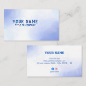 Blauw modern design sjabloon Visitekaartje (Voorkant / Achterkant)