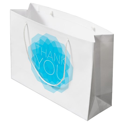 Blauw, modern, eenvoudig, elegant design van bedan groot cadeauzakje (Achterkant Gekanteld)