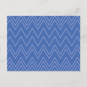 Blauw, modern, eenvoudig, koel, trendy zigzagpatro briefkaart