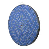 Blauw, modern, eenvoudig, koel, trendy zigzagpatro dartbord (Voorkant Rechts)