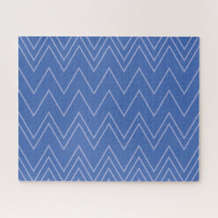 Blauw, modern, eenvoudig, koel, trendy zigzagpatro legpuzzel