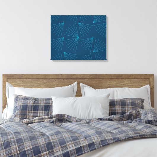 Blauw, modern, eenvoudig lichtfeest canvas afdruk (Insitu (Slaapkamer))