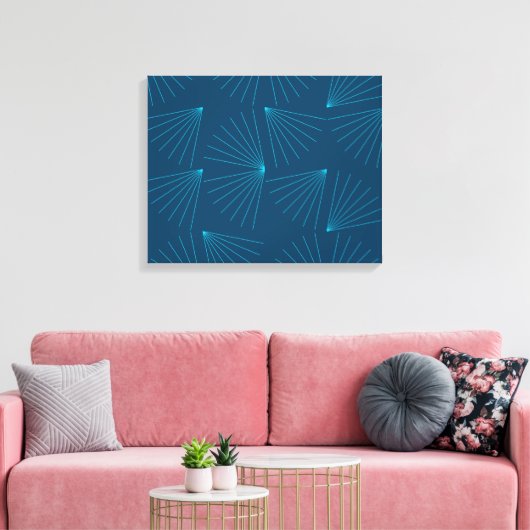 Blauw, modern, eenvoudig lichtfeest canvas afdruk (Insitu (Woonkamer))