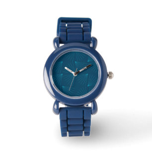 Blauw, modern, eenvoudig lichtfeest horloge
