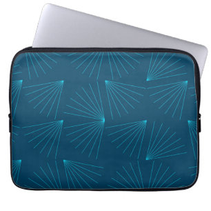 Blauw, modern, eenvoudig lichtfeest laptop sleeve