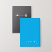 Blauw Modern Eenvoudig Professioneel Naam Button (Voorkant / Achterkant)