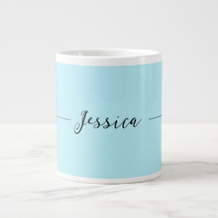 Blauw Modern Elegant Eenvoudig Professioneel Naam Extra Grote Beker