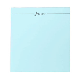 Blauw Modern Elegant Eenvoudig Professioneel Naam Notitieblok