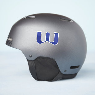 Blauw modern en minimaal letter W monogram Sticker