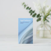 blauw , modern golvend visitekaartje (Staand voorkant)