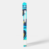 Blauw Modern Graffiti Patroon Case-Mate iPhone Case (Achterkant / Links)