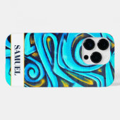 Blauw Modern Graffiti Patroon Case-Mate iPhone Case (Achterkant (horizontaal))