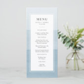 Blauw Modern Huwelijk Menu (Staand voorkant)