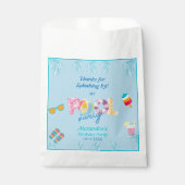 Blauw Modern Kleurrijk Kinder Zwembad Party Bedankzakje (Voorkant)